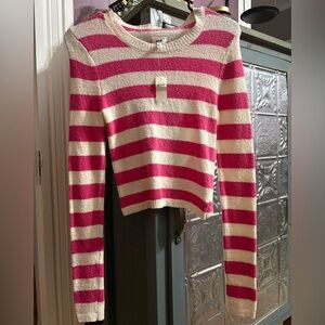 ❤️Valentine - Aerie Pink and White Knit Top